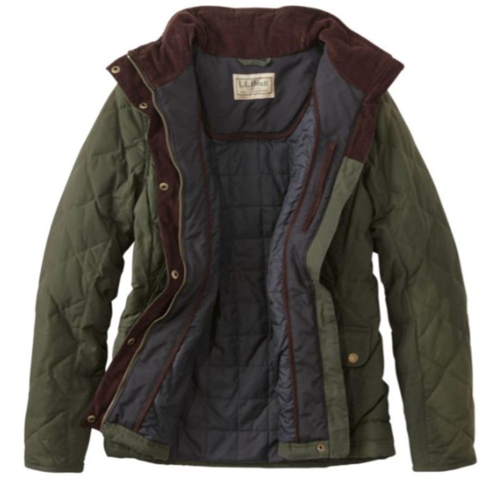 LL Bean Women's L.L.Bean Upcountry Waxed-Cotton Down Jacket sz XS